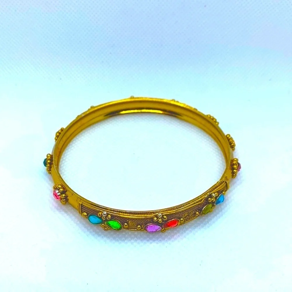 BRACELET BANGLE (MULTI COLORED STONES)***